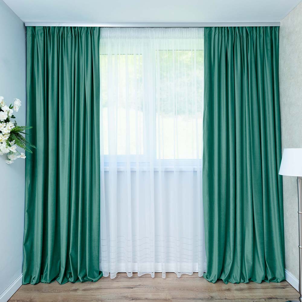 Draperie catifea culoare verde