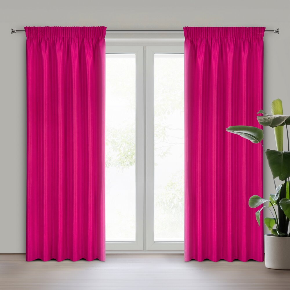 Draperie fucsia Rita 140x270 cm din material neted