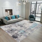 Covor albastru model Rose disponibil în 7 dimensiuni