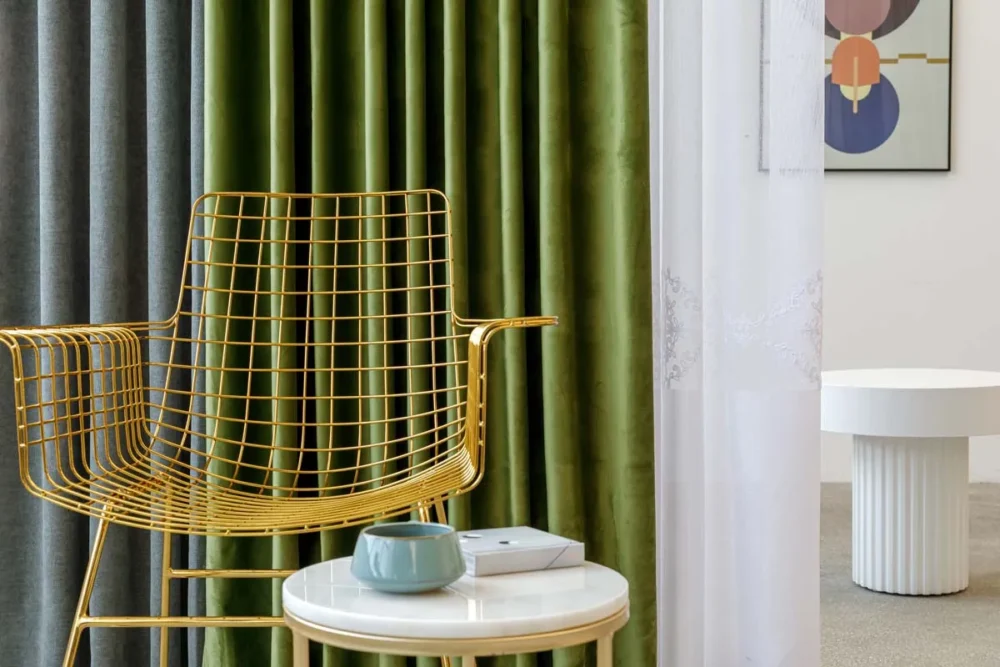 Draperie catifea premium Castellano culoare verde - imagine 3