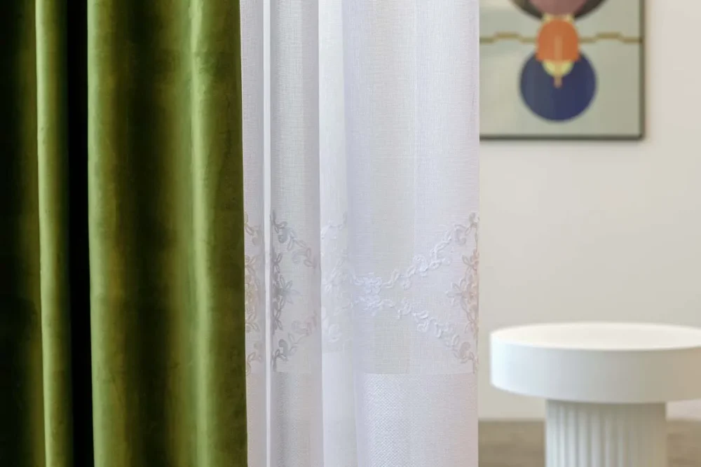 Draperie catifea premium Castellano culoare verde - imagine 4