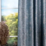 Draperie catifea Dakka culoare albastră cu model