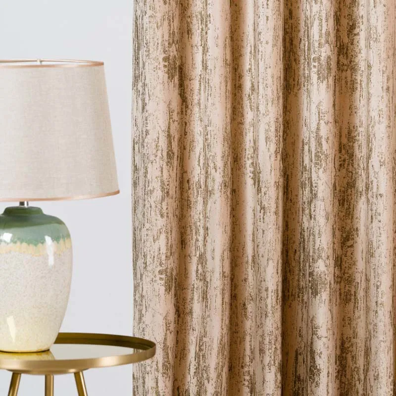 Draperie catifea Lussuria culoare latte cu model