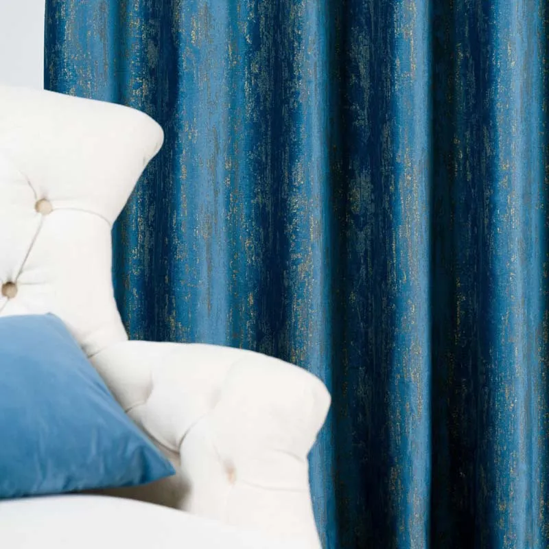 Draperie catifea Lussuria culoare albastră cu model