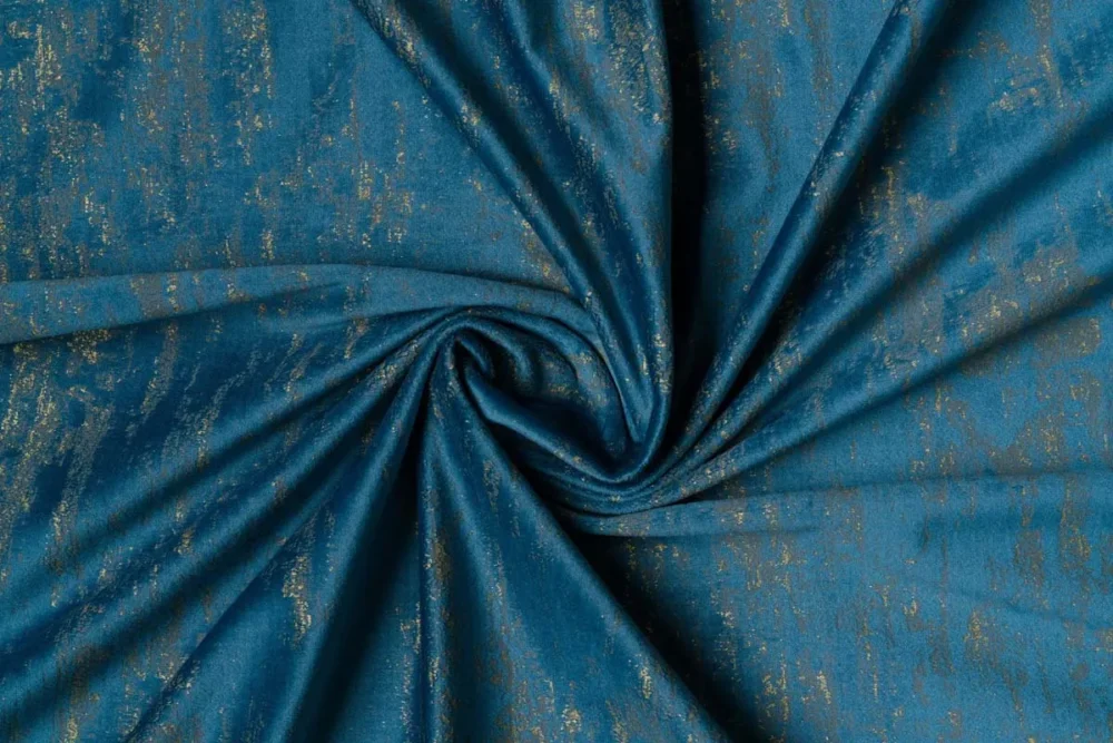 Draperie catifea Lussuria culoare albastră cu model - imagine 2
