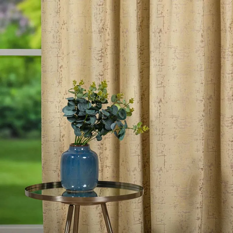 Draperie catifea Scento culoare crem cu model