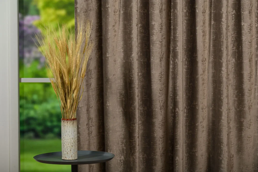 Draperie catifea Scento culoare gri deschis cu model - imagine 3