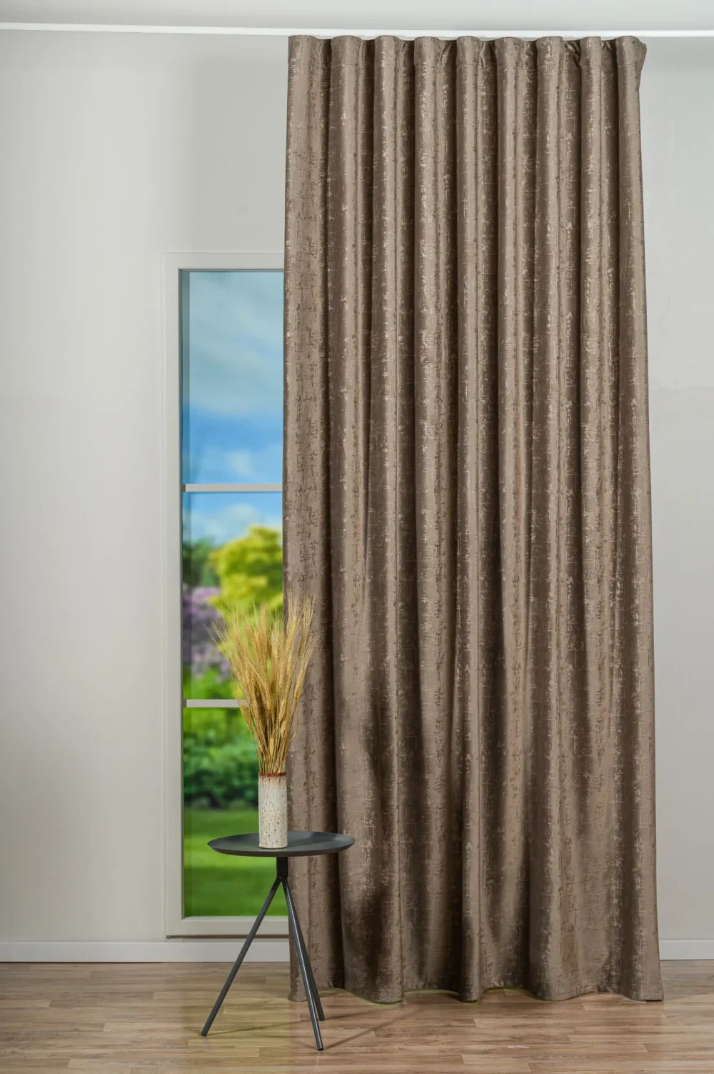 Draperie catifea Scento culoare gri deschis cu model - imagine 6