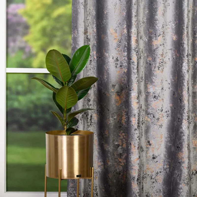 Draperie catifea Sierra culoare gri cu model